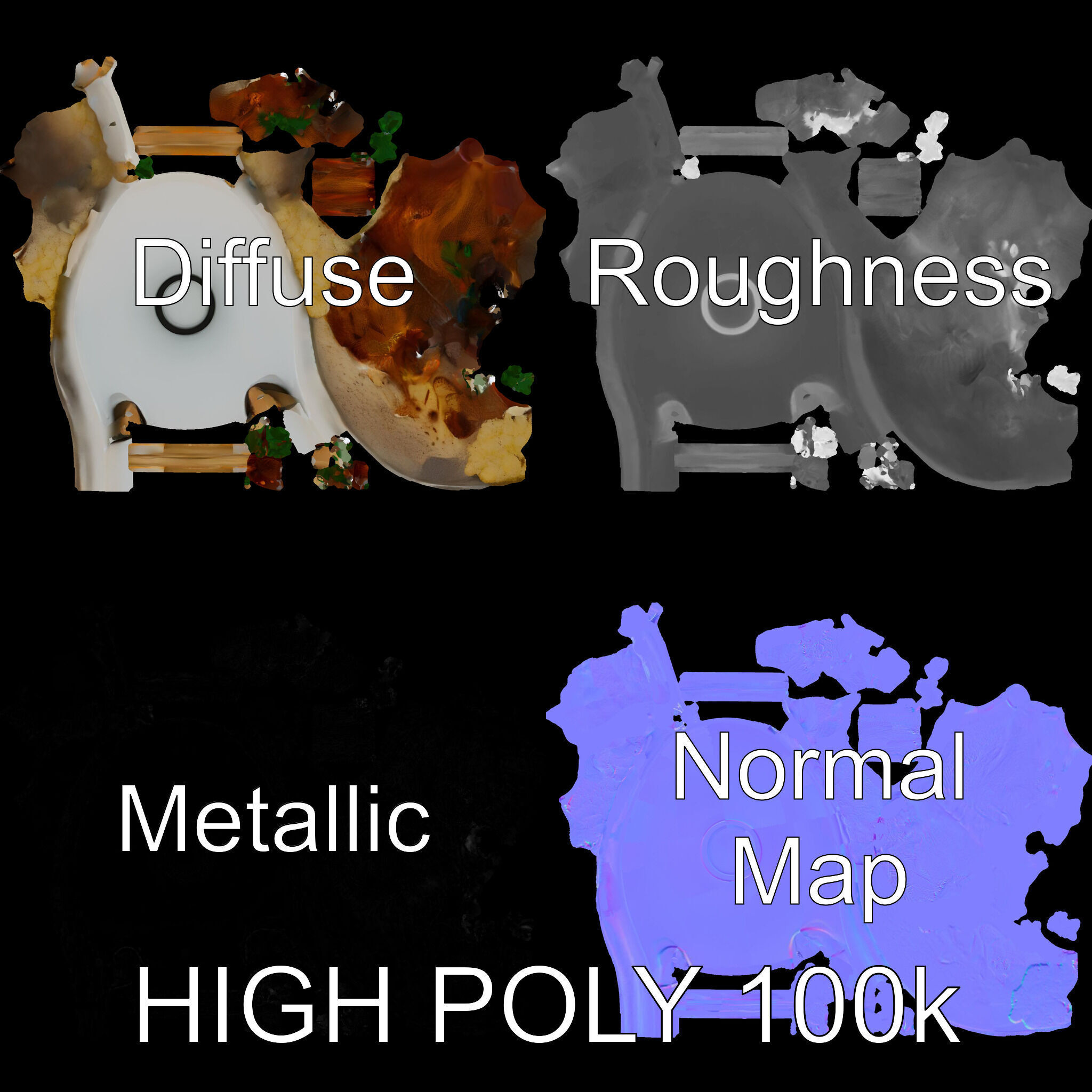 Curry Chicken and Rice Bowl D Model Pack Low-poly 3D model_3