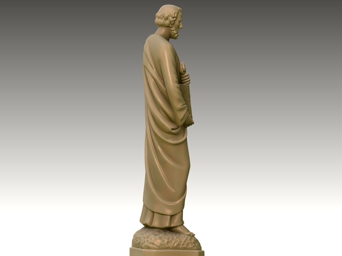 Saint Peter Catholic Statue 3D print model_2
