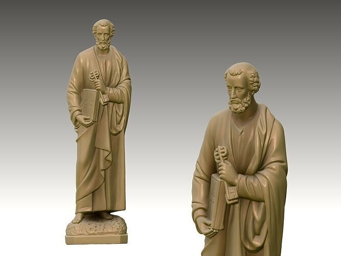 Saint Peter Catholic Statue 3D print model