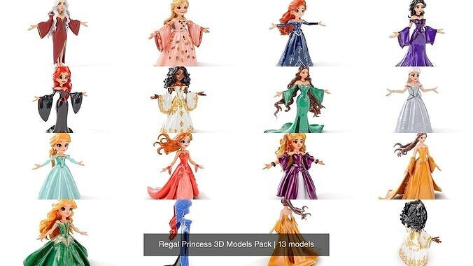 Regal Princess 3D Models Pack 3D Model Collection