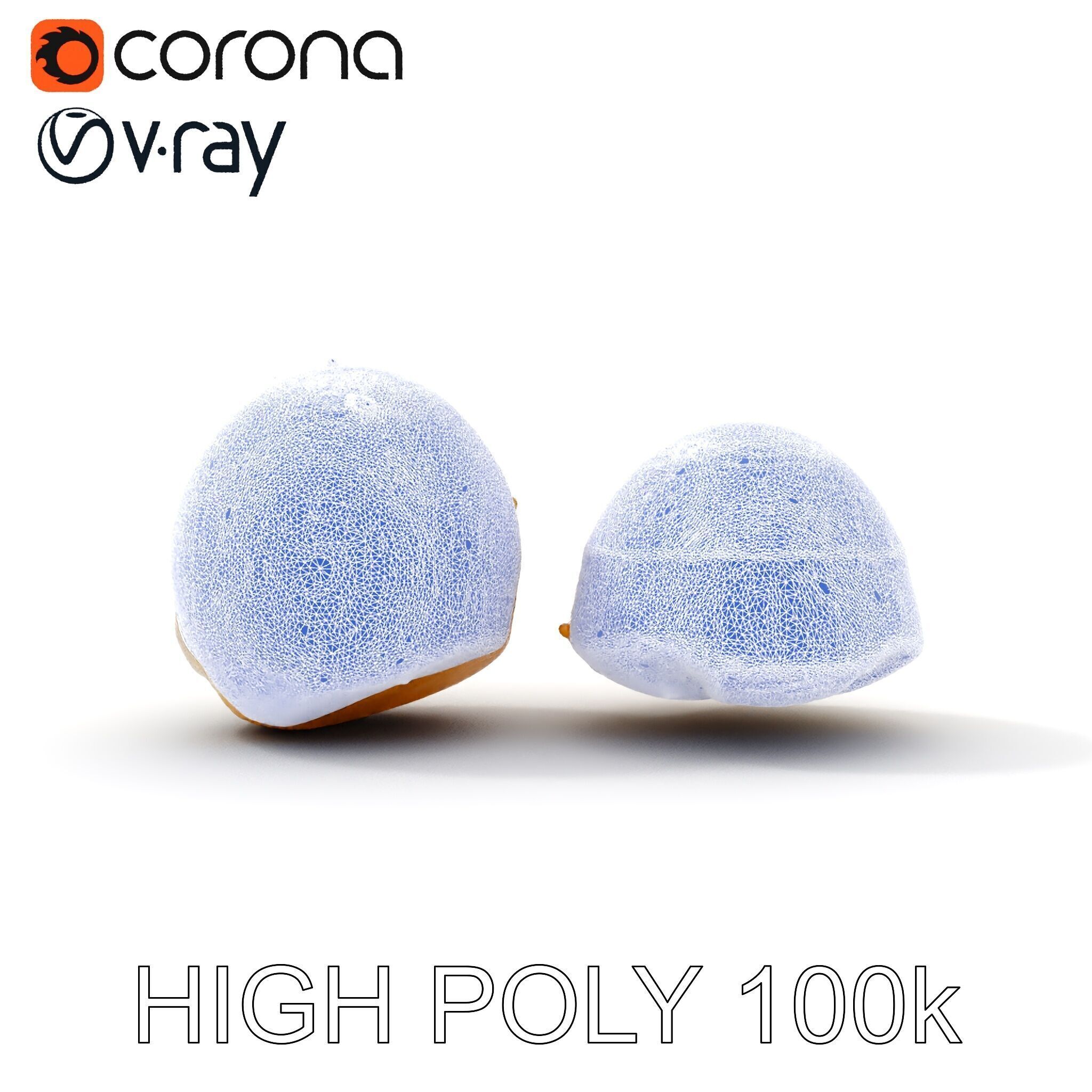 Rasgulla Sweet D Model Pack Low-poly 3D model_35