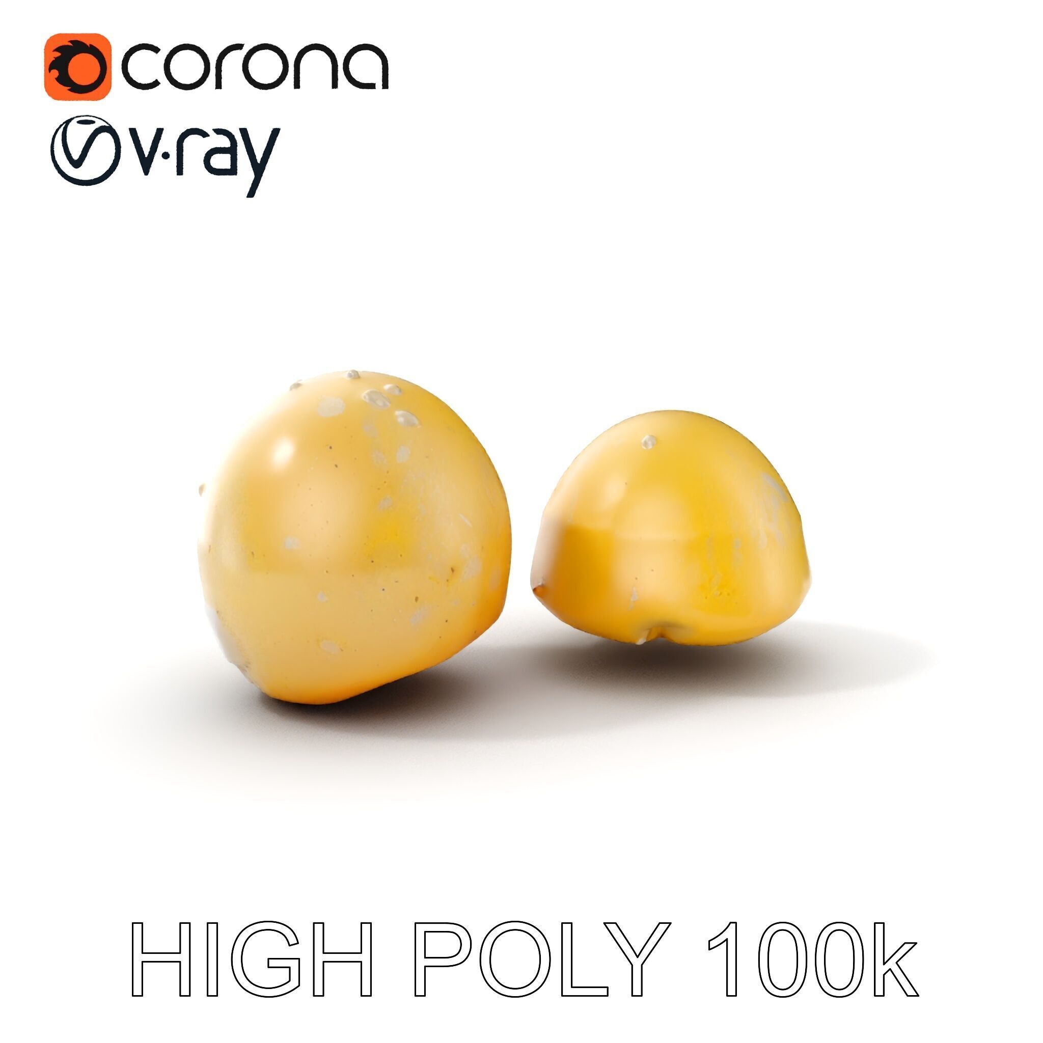 Rasgulla Sweet D Model Pack Low-poly 3D model_7