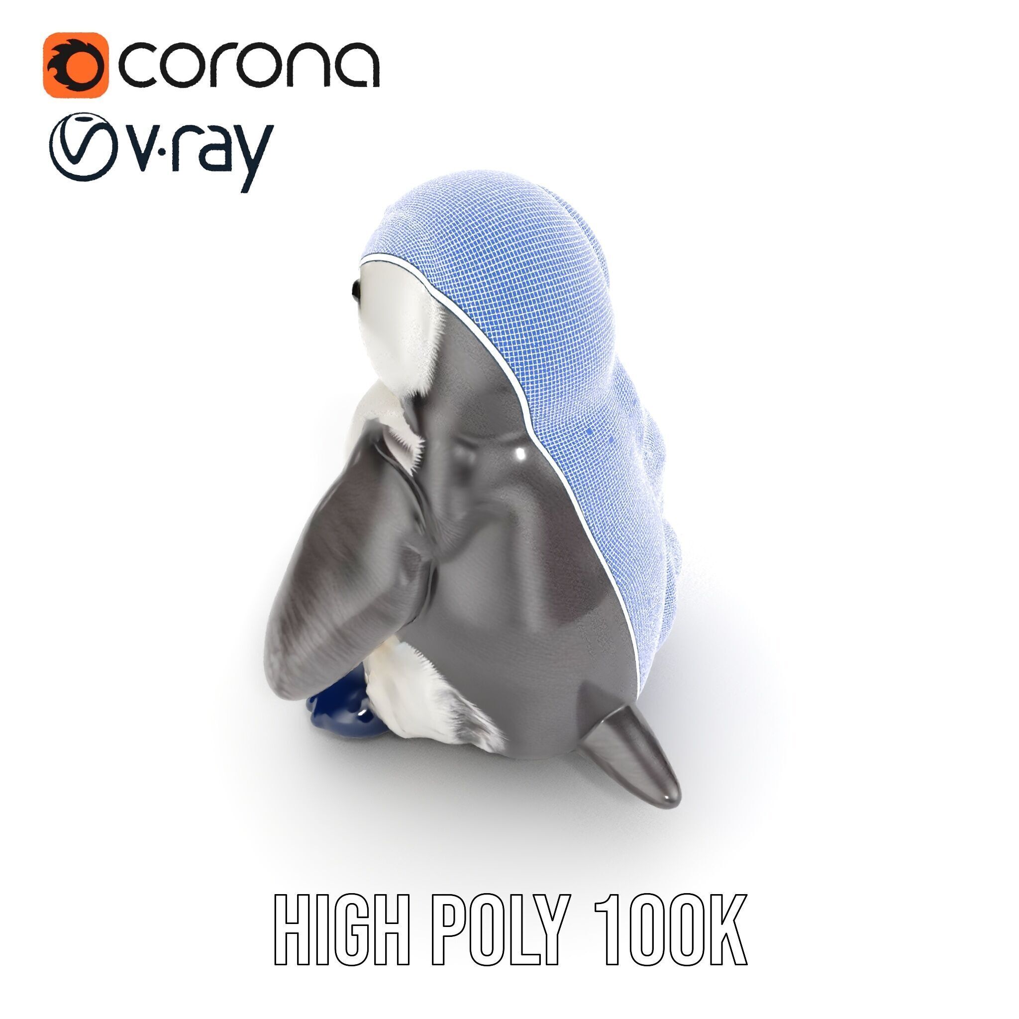 Adorable Penguin Plush Toy D Model Pack Low-poly 3D model_32