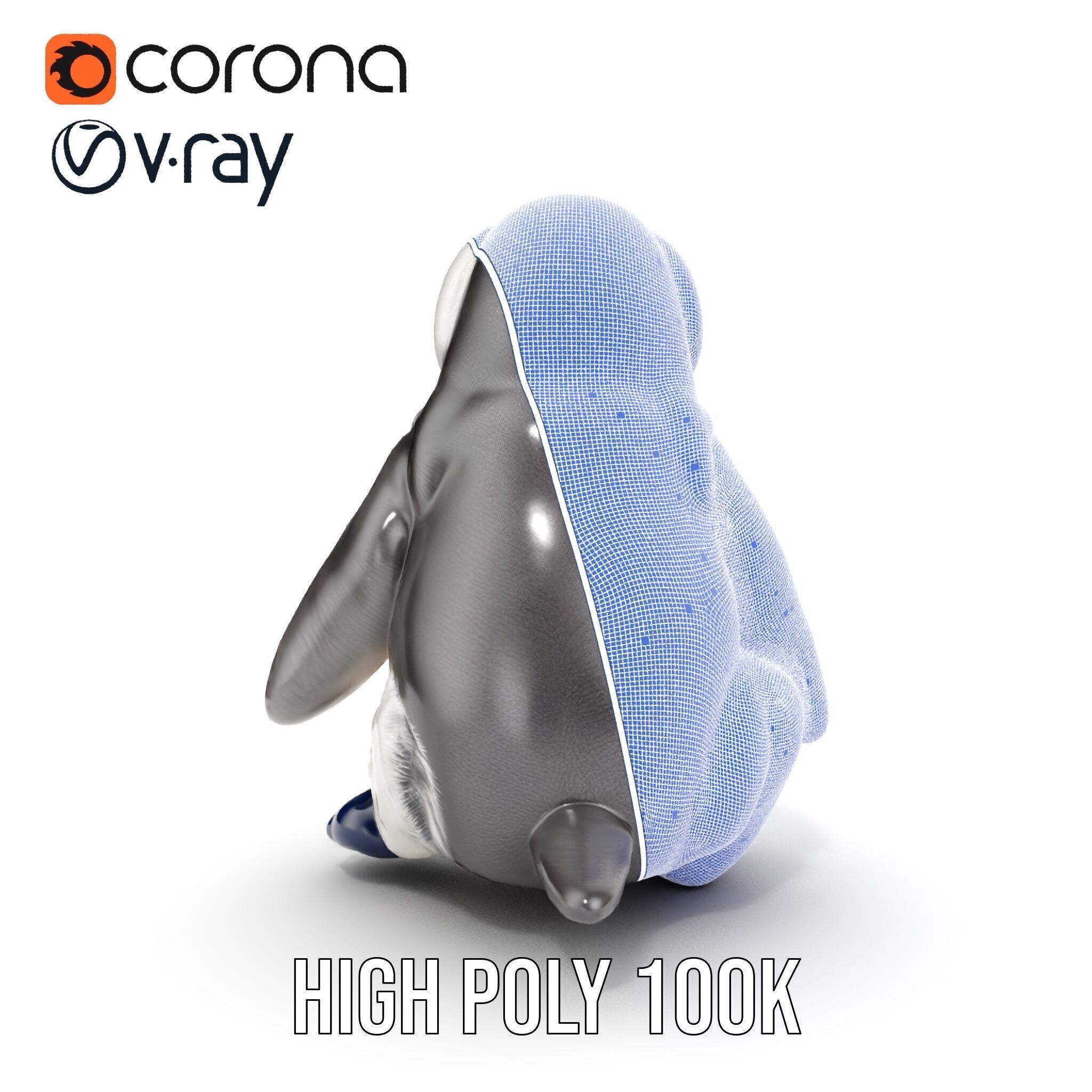 Adorable Penguin Plush Toy D Model Pack Low-poly 3D model_37