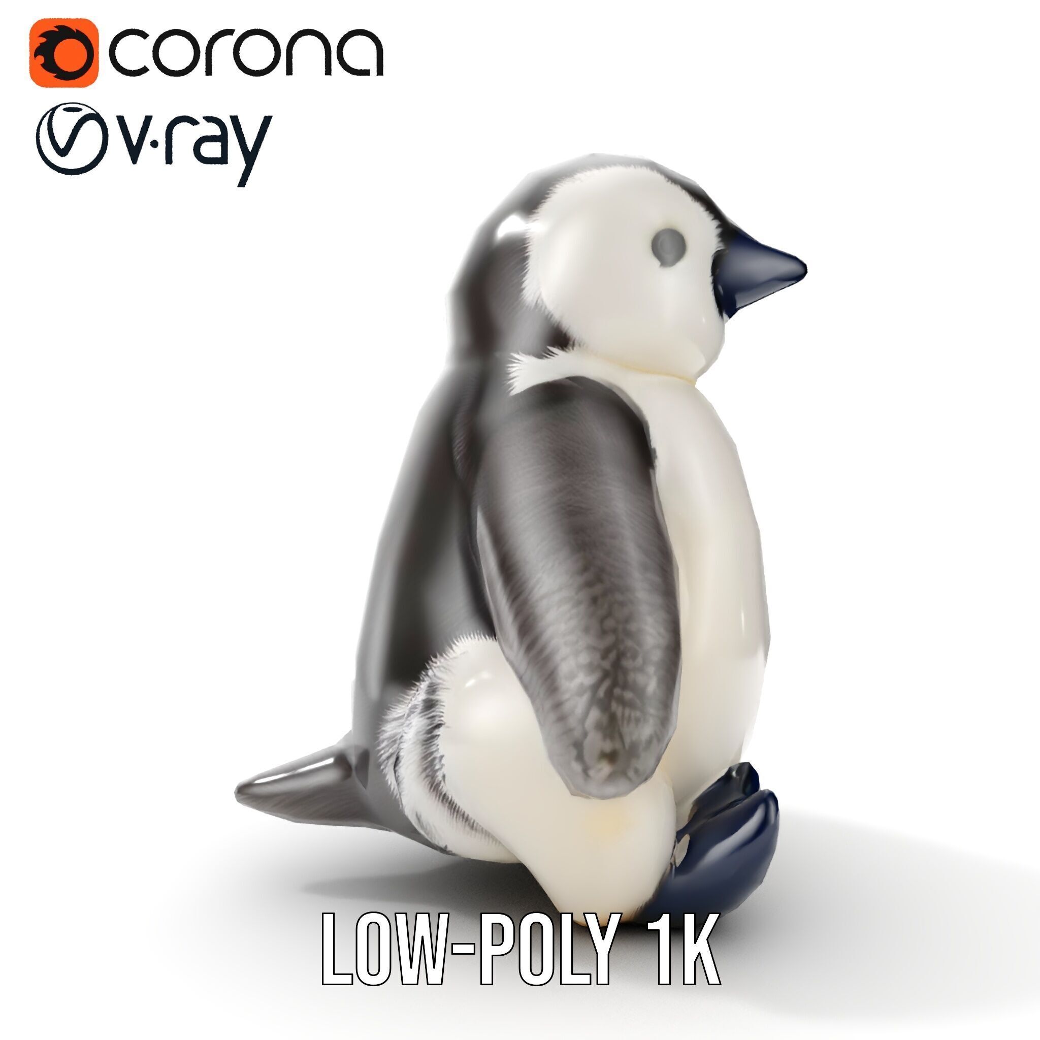 Adorable Penguin Plush Toy D Model Pack Low-poly 3D model_26