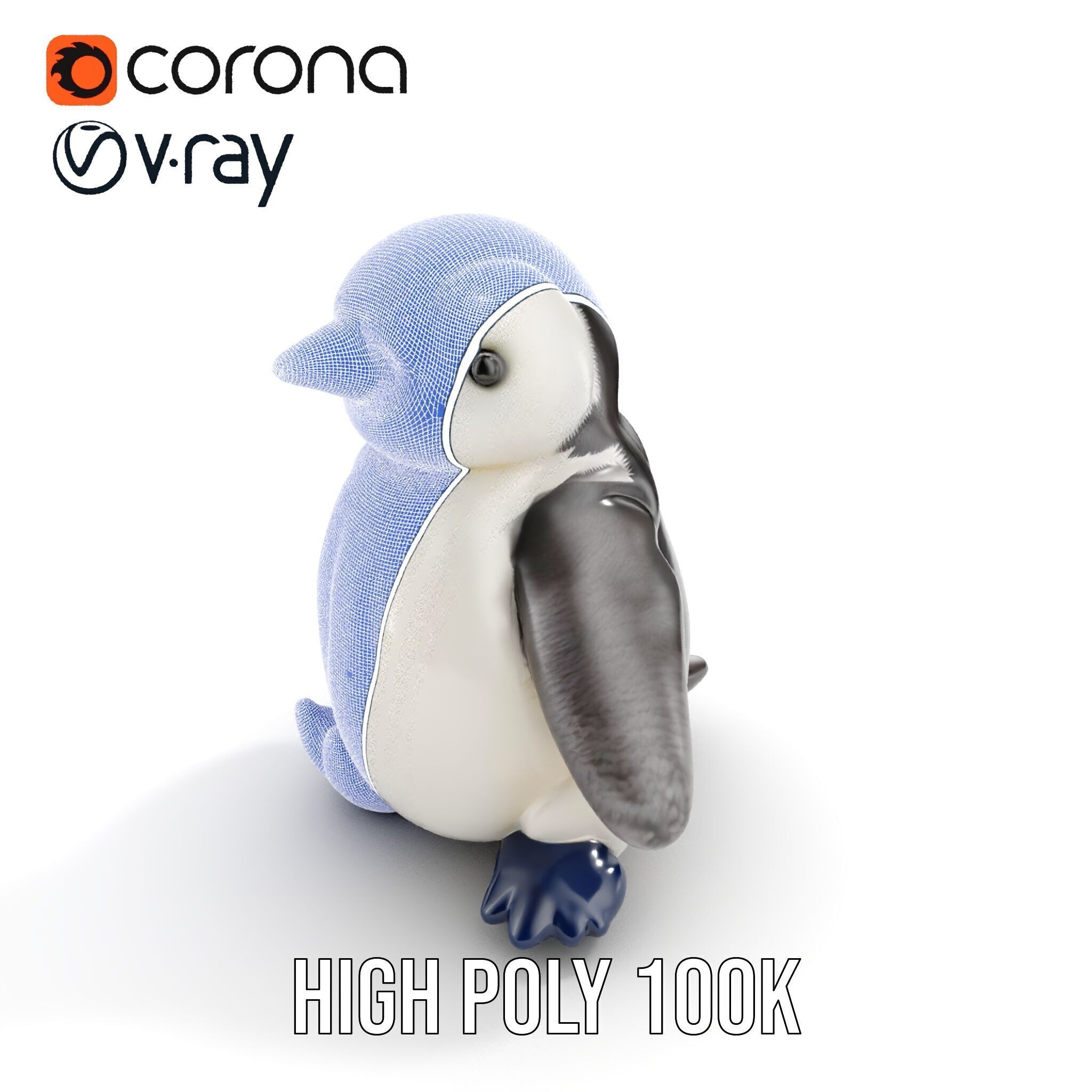 Adorable Penguin Plush Toy D Model Pack Low-poly 3D model_38
