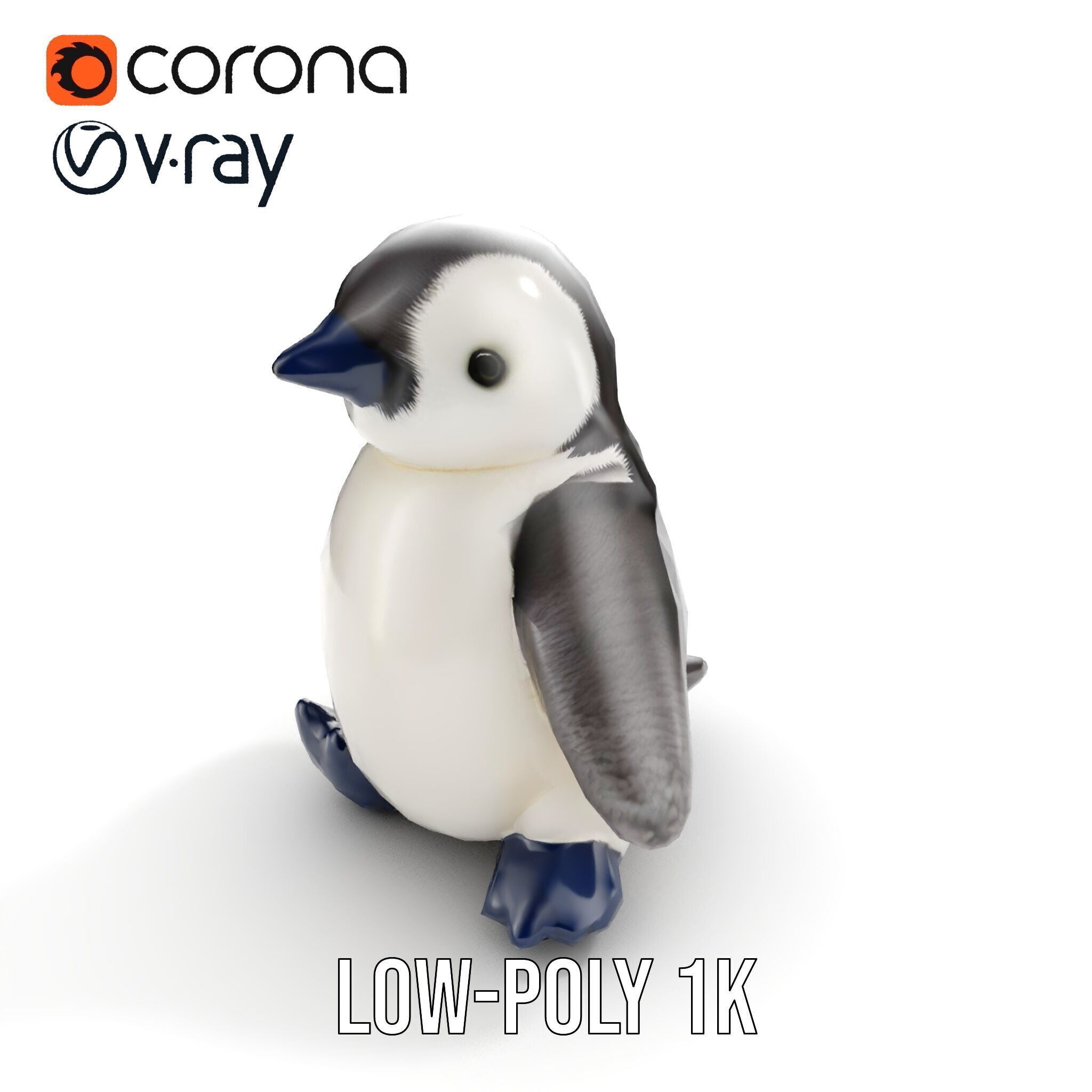 Adorable Penguin Plush Toy D Model Pack Low-poly 3D model_10