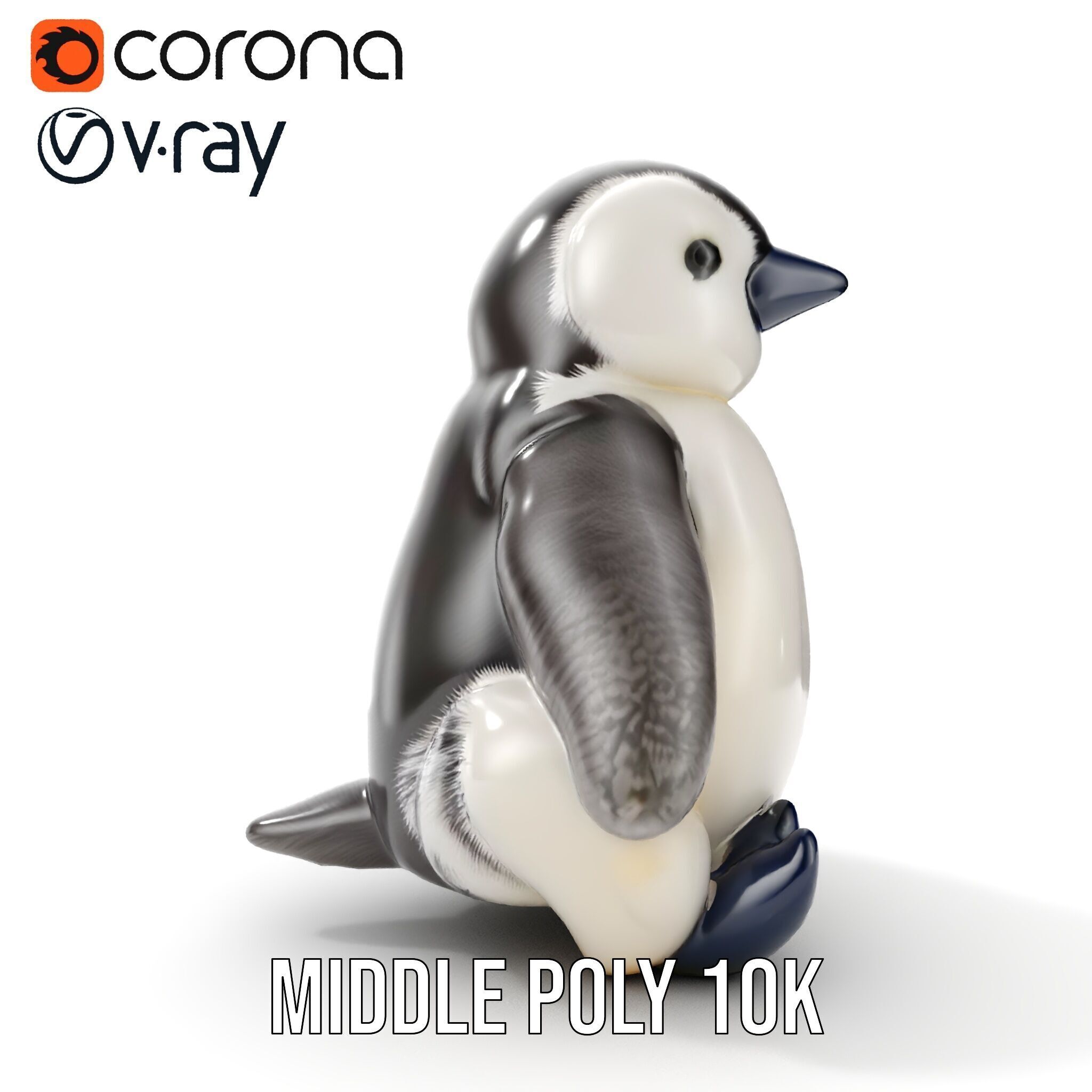 Adorable Penguin Plush Toy D Model Pack Low-poly 3D model_12