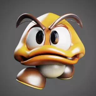 Goomba 3D Super Mario Bros Fan Art Modele Imprimable 3D print model_0