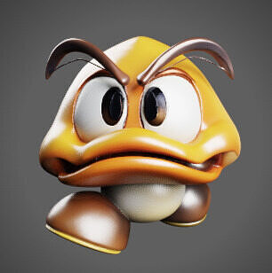 Goomba 3D Super Mario Bros Fan Art Modele Imprimable  3D print model