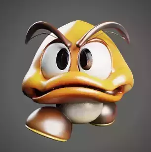 Goomba 3D Super Mario Bros Fan Art Modele Imprimable 