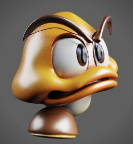 Goomba 3D Super Mario Bros Fan Art Modele Imprimable 3D print model_1