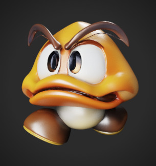 Goomba 3D Super Mario Bros Fan Art Modele Imprimable 3D print model_2