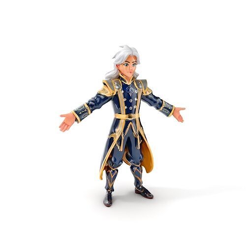 Elegant Fantasy Noble Character Rigged and Animated Low-poly 3D model