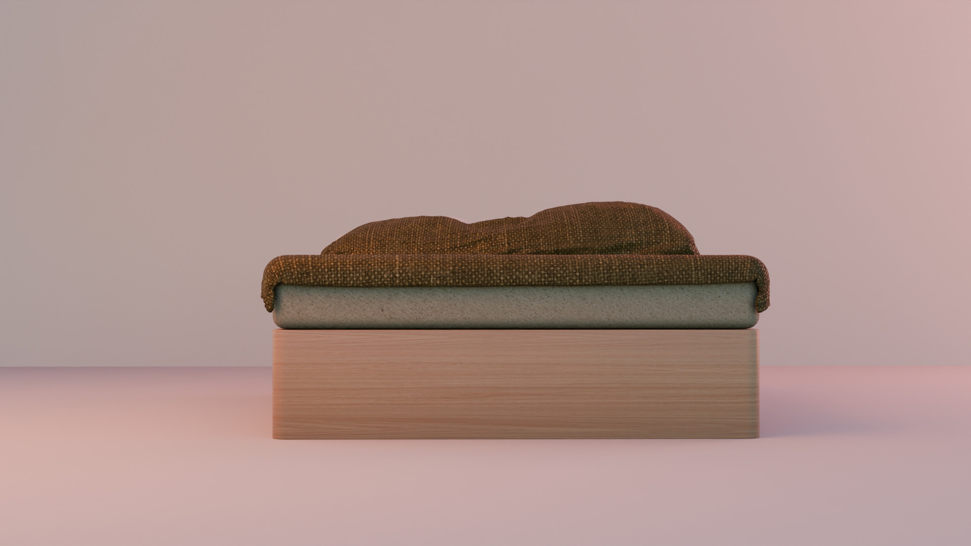 Wooden bed Free 3D model_4