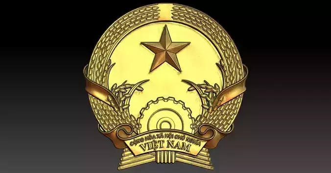 1 Vietnam national emblem CNC Relief Model 3D print model
