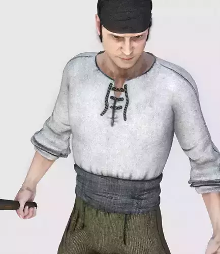 Rigged 1812 Spanish Peasant Character