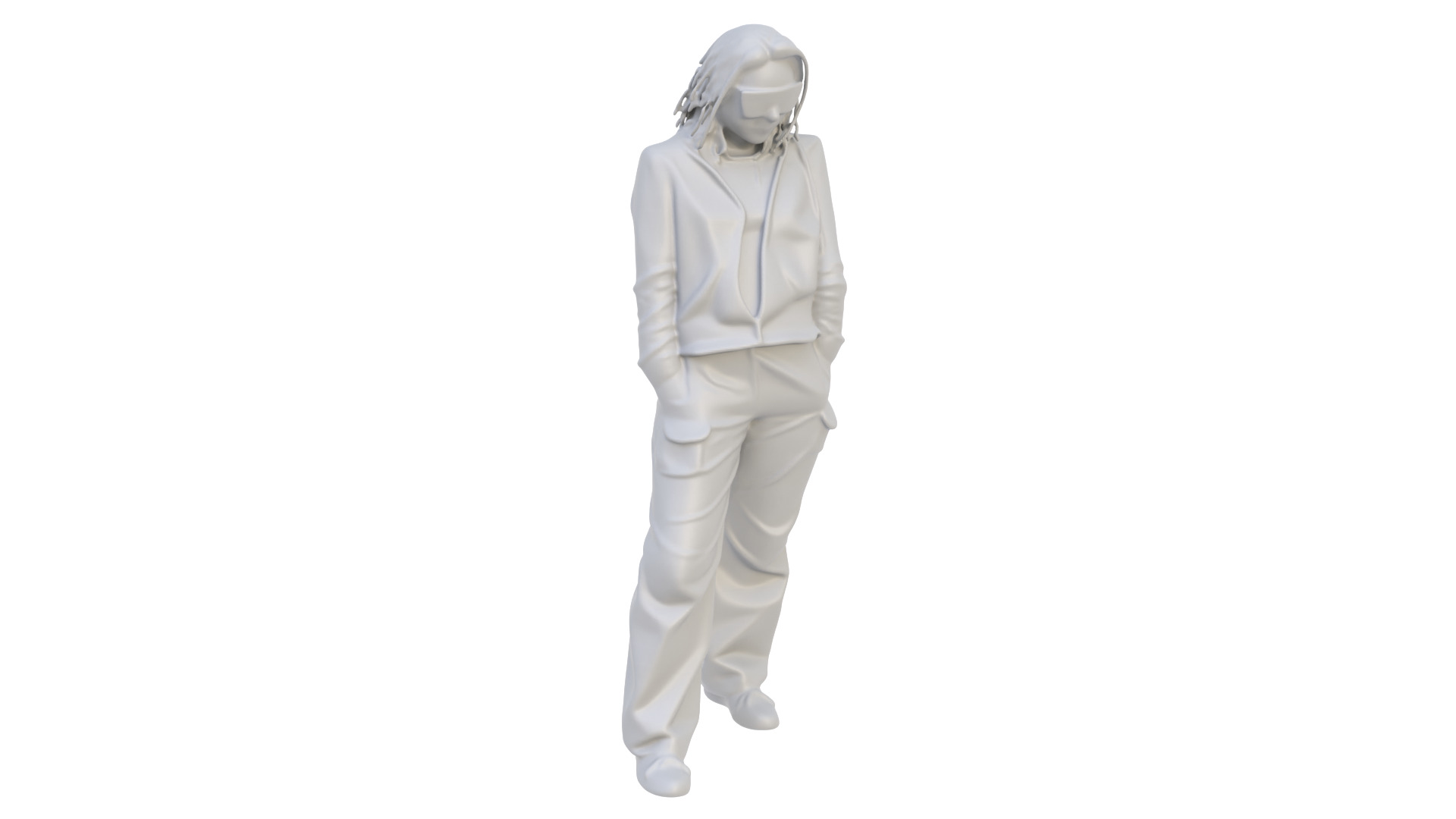Girl character figurine 3D model_7