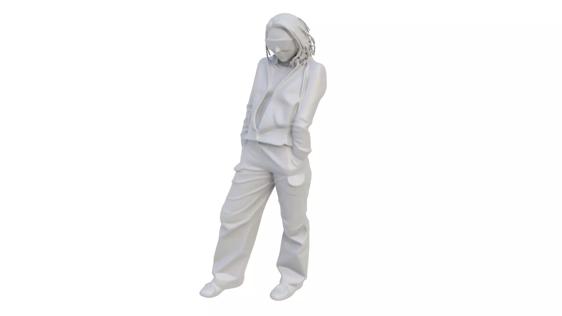 Girl character figurine 3D model_0
