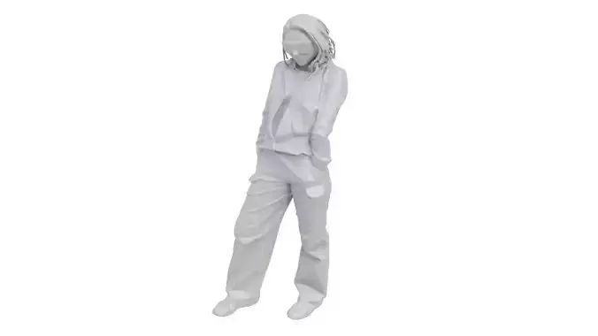 Girl character figurine 3D model