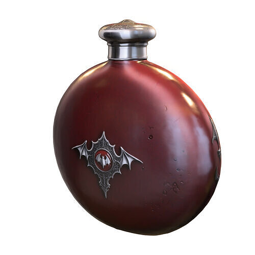 Vampire Blood Flask Dark Fantasy Potion Bottle Low-poly 3D model