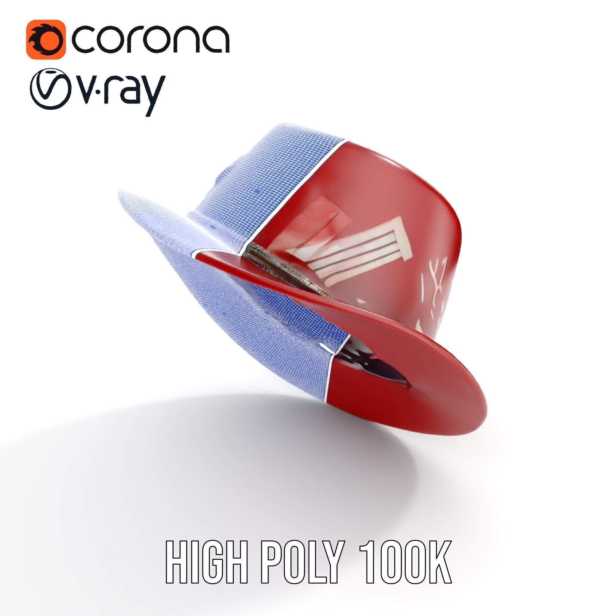 Red Fedora Hat with Decorative Patterns Model Pack Low-poly 3D model_36