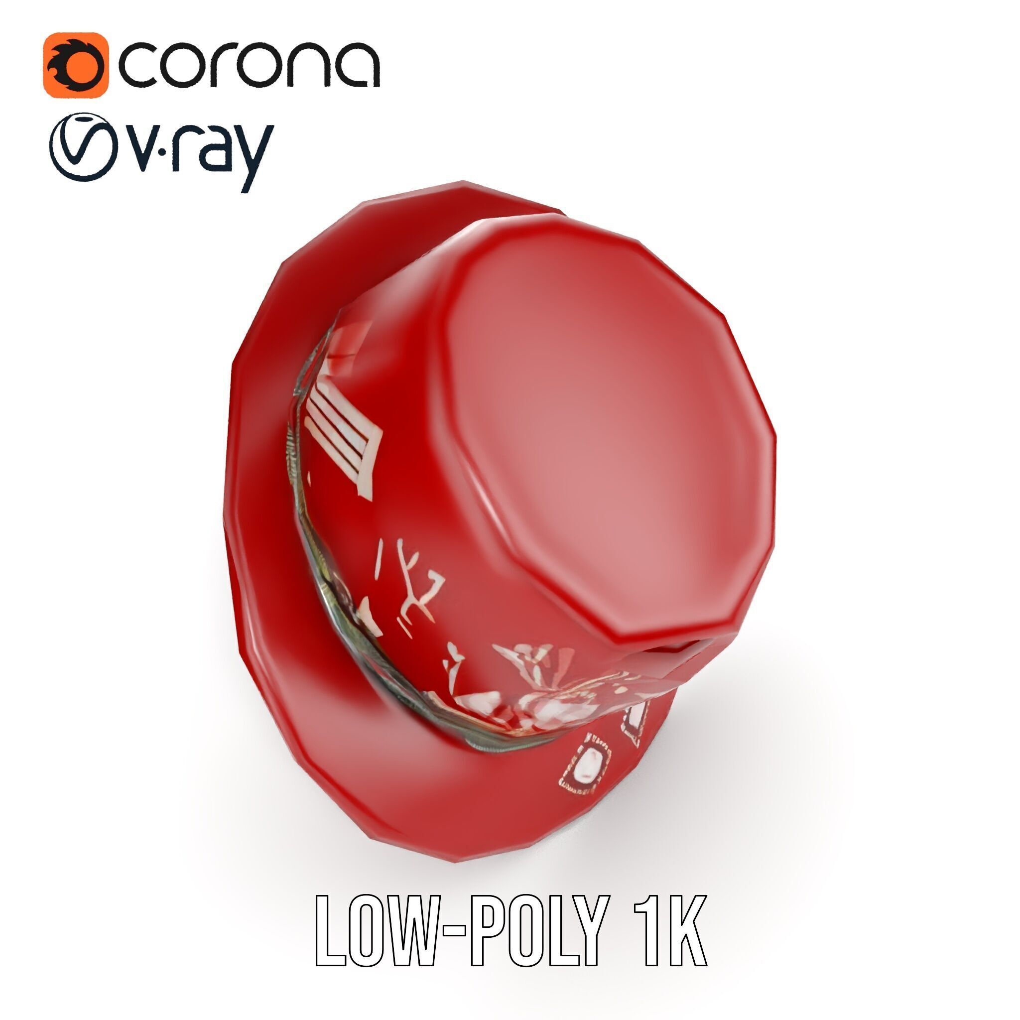 Red Fedora Hat with Decorative Patterns Model Pack Low-poly 3D model_24