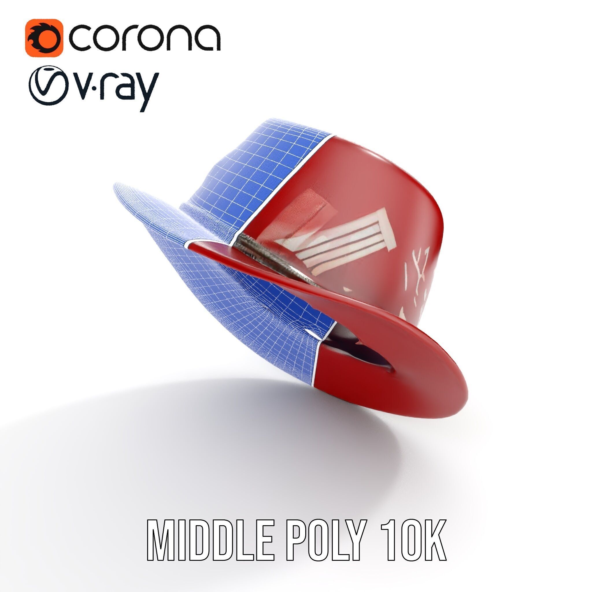 Red Fedora Hat with Decorative Patterns Model Pack Low-poly 3D model_23