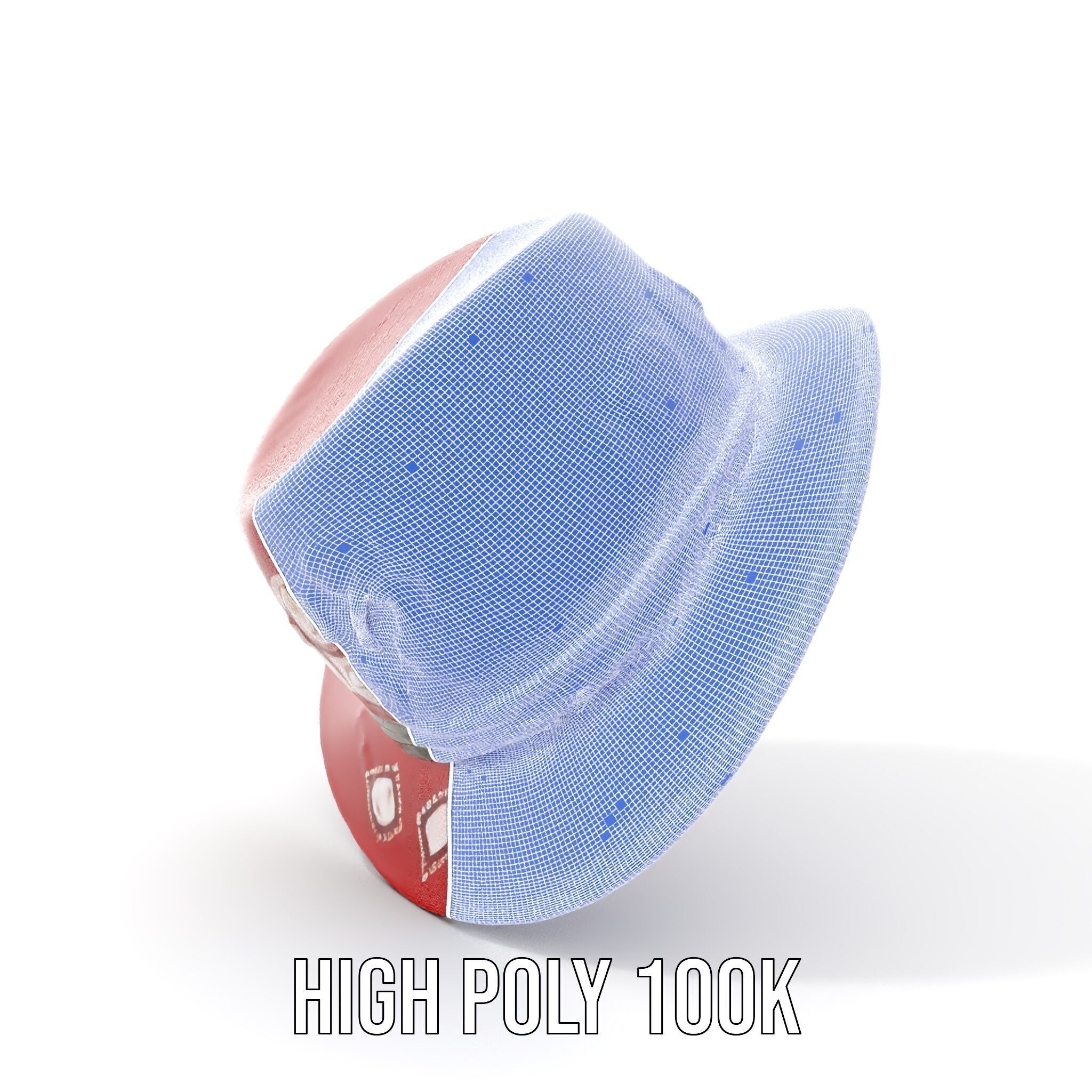 Red Fedora Hat with Decorative Patterns Model Pack Low-poly 3D model_4