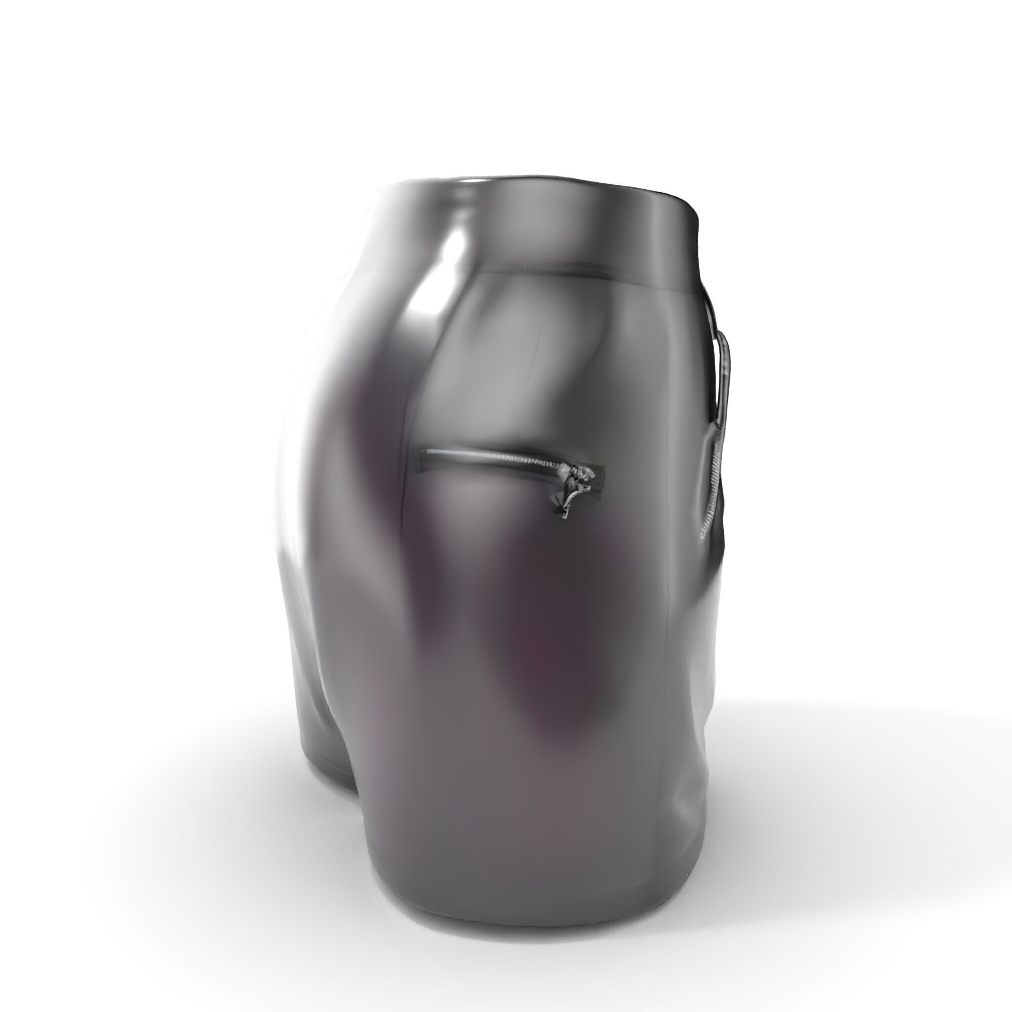 Black Skirt with Zipper Pocket Model Pack Low-poly 3D model_15