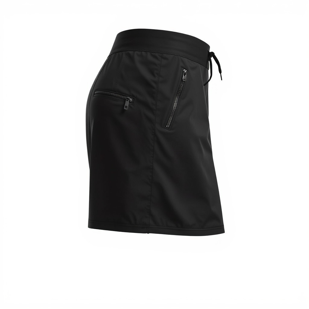 Black Skirt with Zipper Pocket Model Pack Low-poly 3D model_2