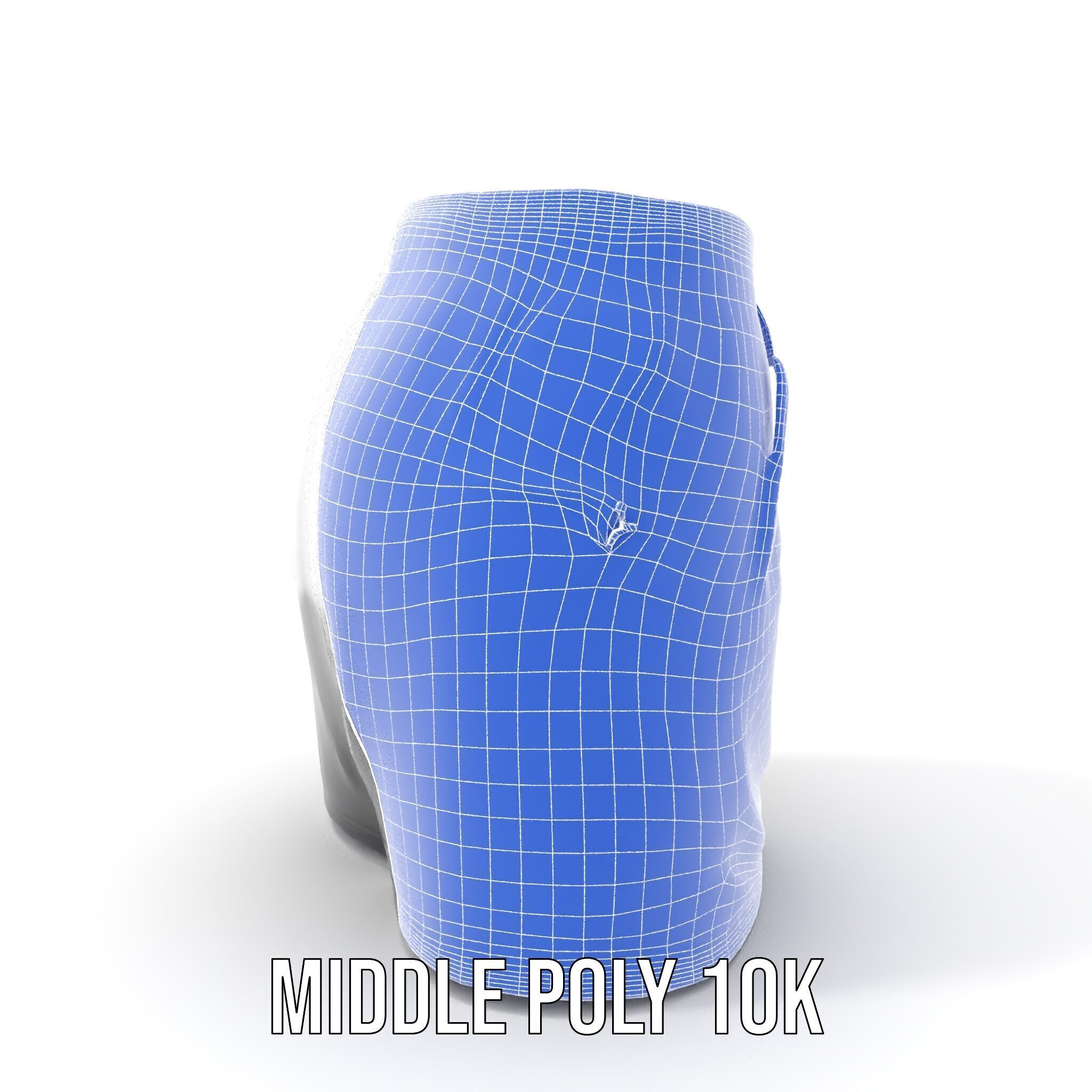 Black Skirt with Zipper Pocket Model Pack Low-poly 3D model_17