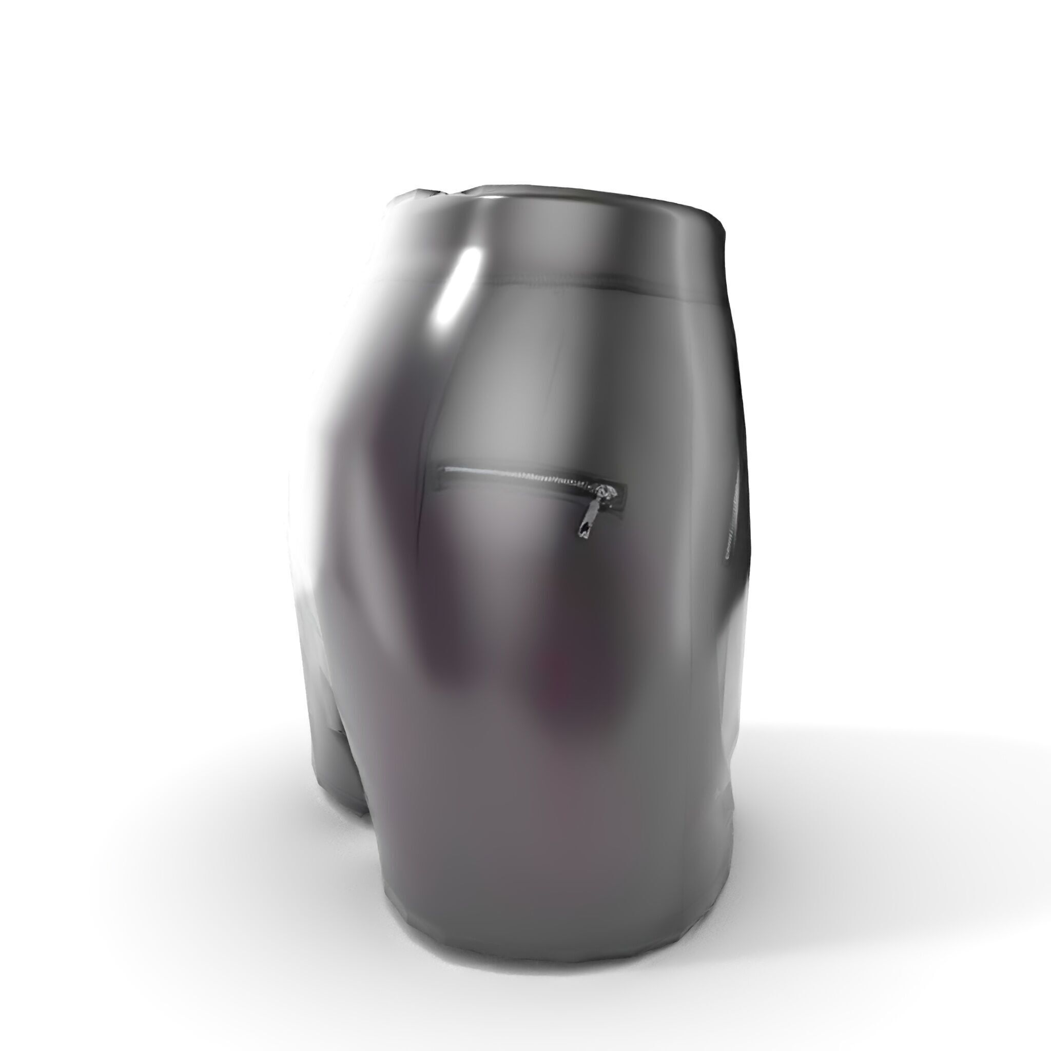 Black Skirt with Zipper Pocket Model Pack Low-poly 3D model_7