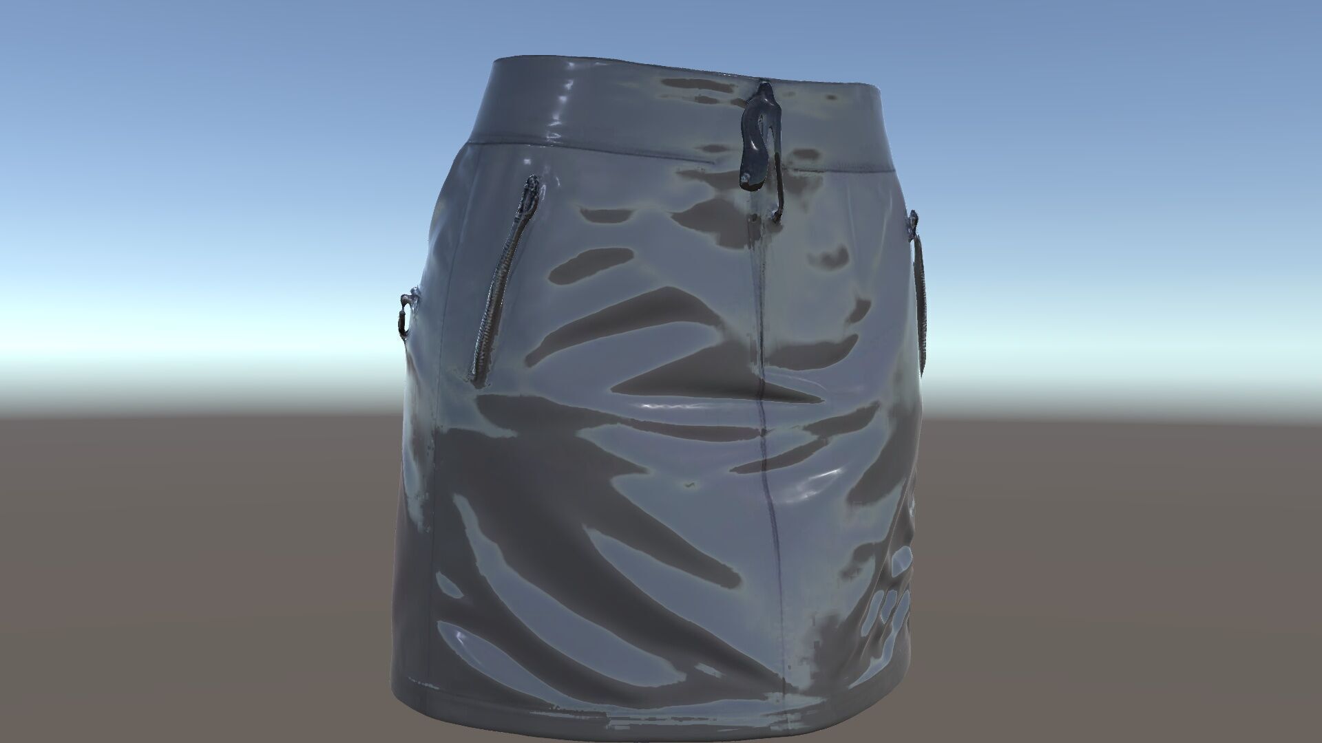 Black Skirt with Zipper Pocket Model Pack Low-poly 3D model_5