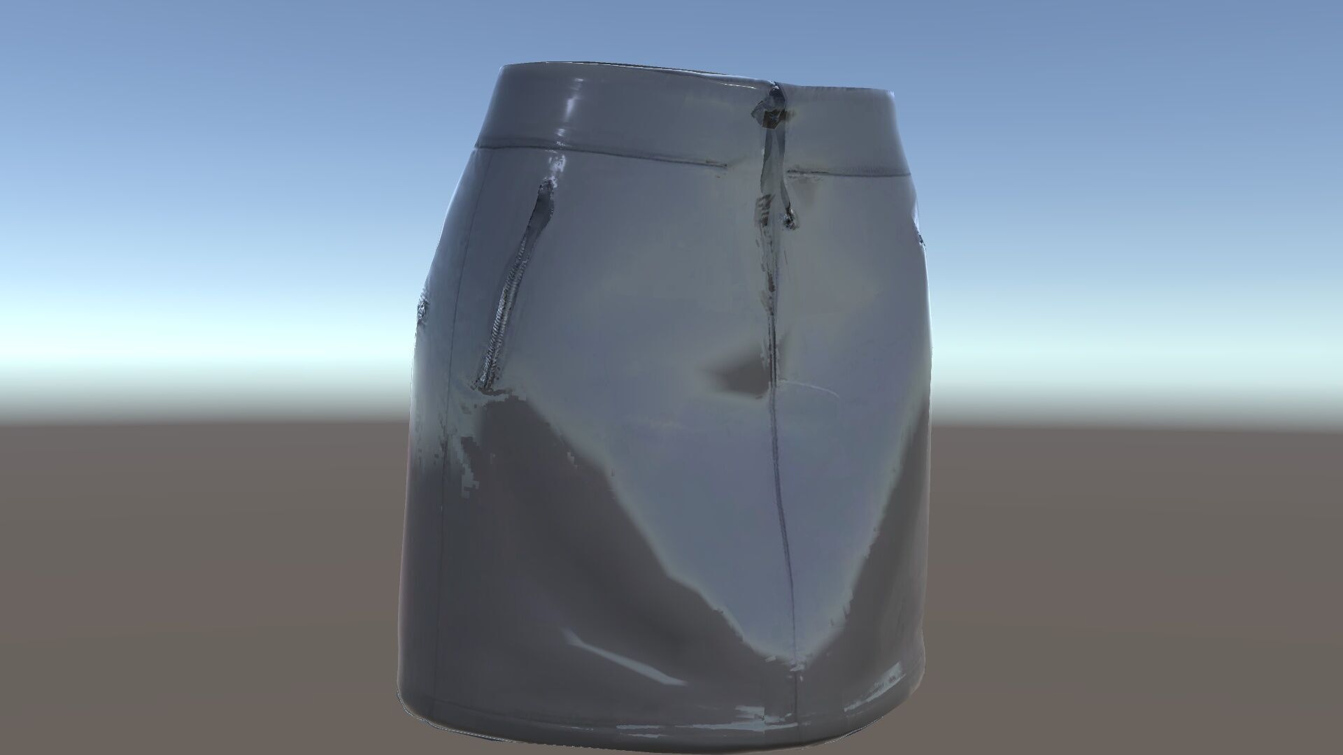 Black Skirt with Zipper Pocket Model Pack Low-poly 3D model_34