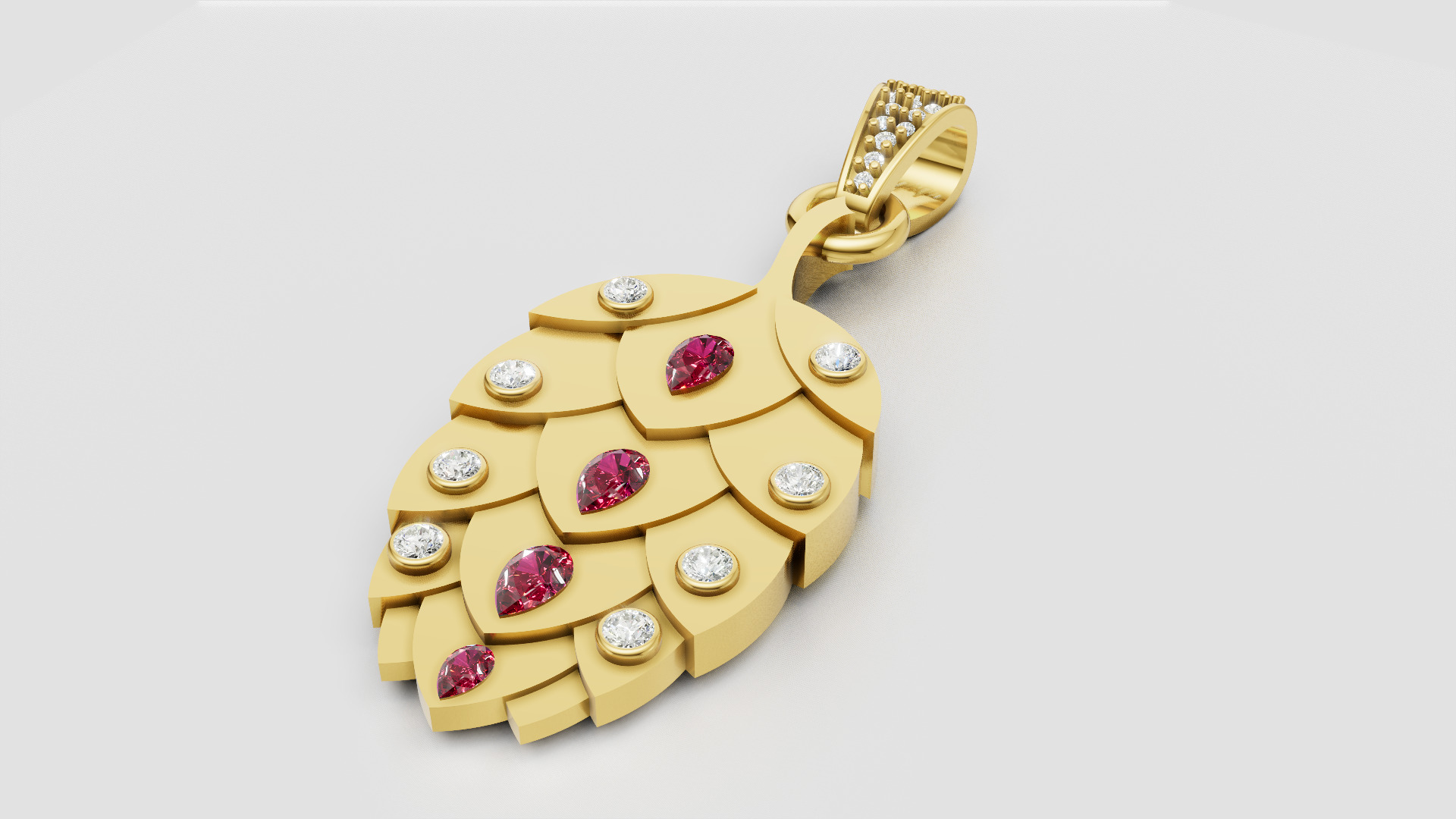 pinecone pendant 3D printable model       3D print model_2