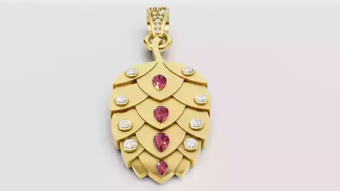 pinecone pendant 3D printable model       3D print model