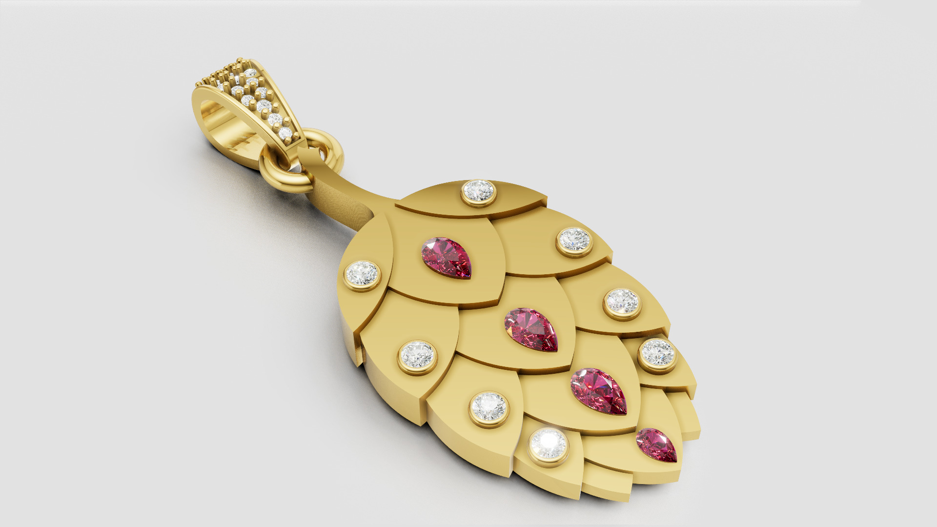 pinecone pendant 3D printable model       3D print model_1