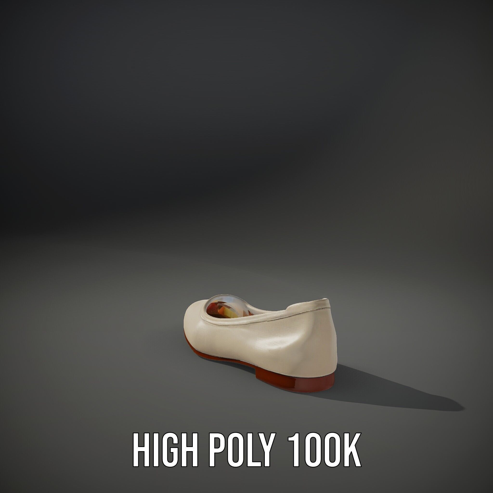 Elegant Beige Flat Shoe D Model Pack Low-poly 3D model_14