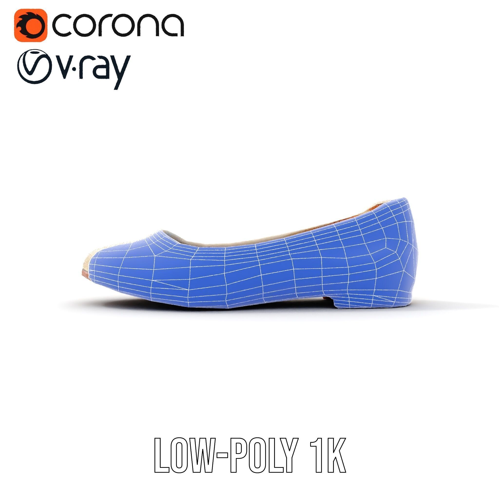 Elegant Beige Flat Shoe D Model Pack Low-poly 3D model_29