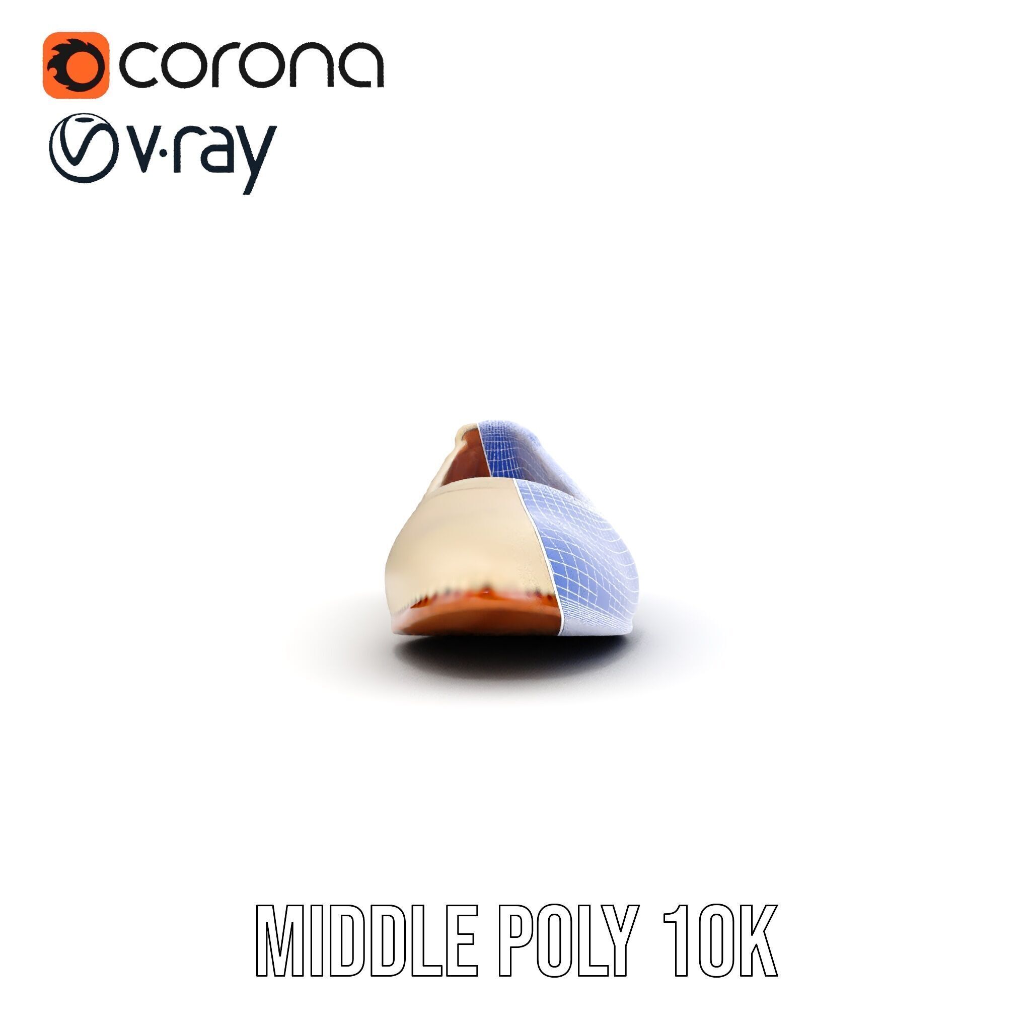 Elegant Beige Flat Shoe D Model Pack Low-poly 3D model_28