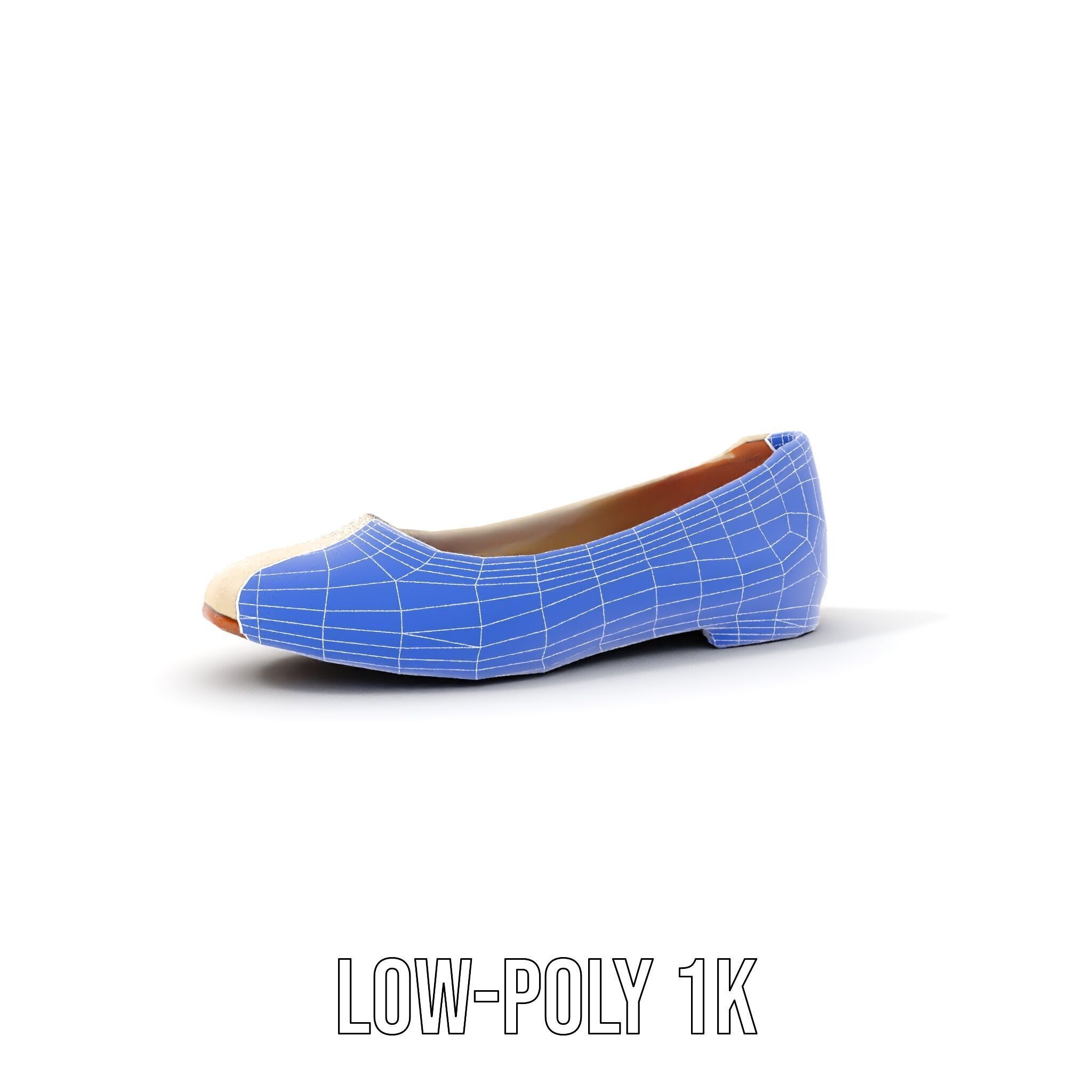 Elegant Beige Flat Shoe D Model Pack Low-poly 3D model_21