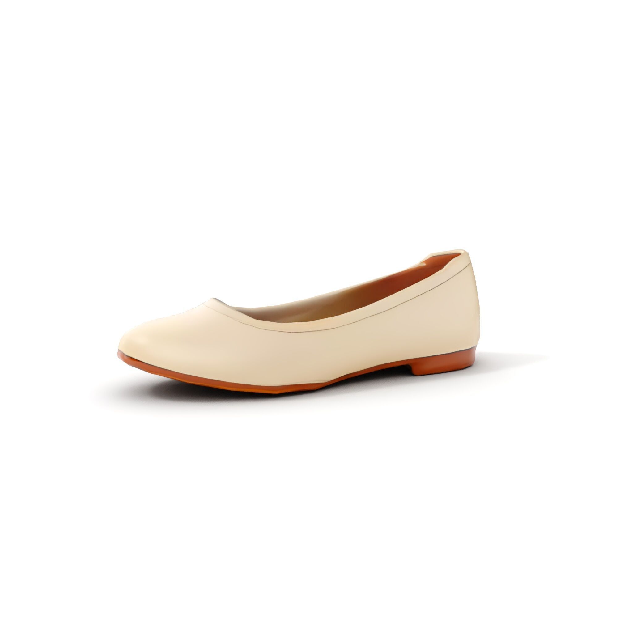 Elegant Beige Flat Shoe D Model Pack Low-poly 3D model_7