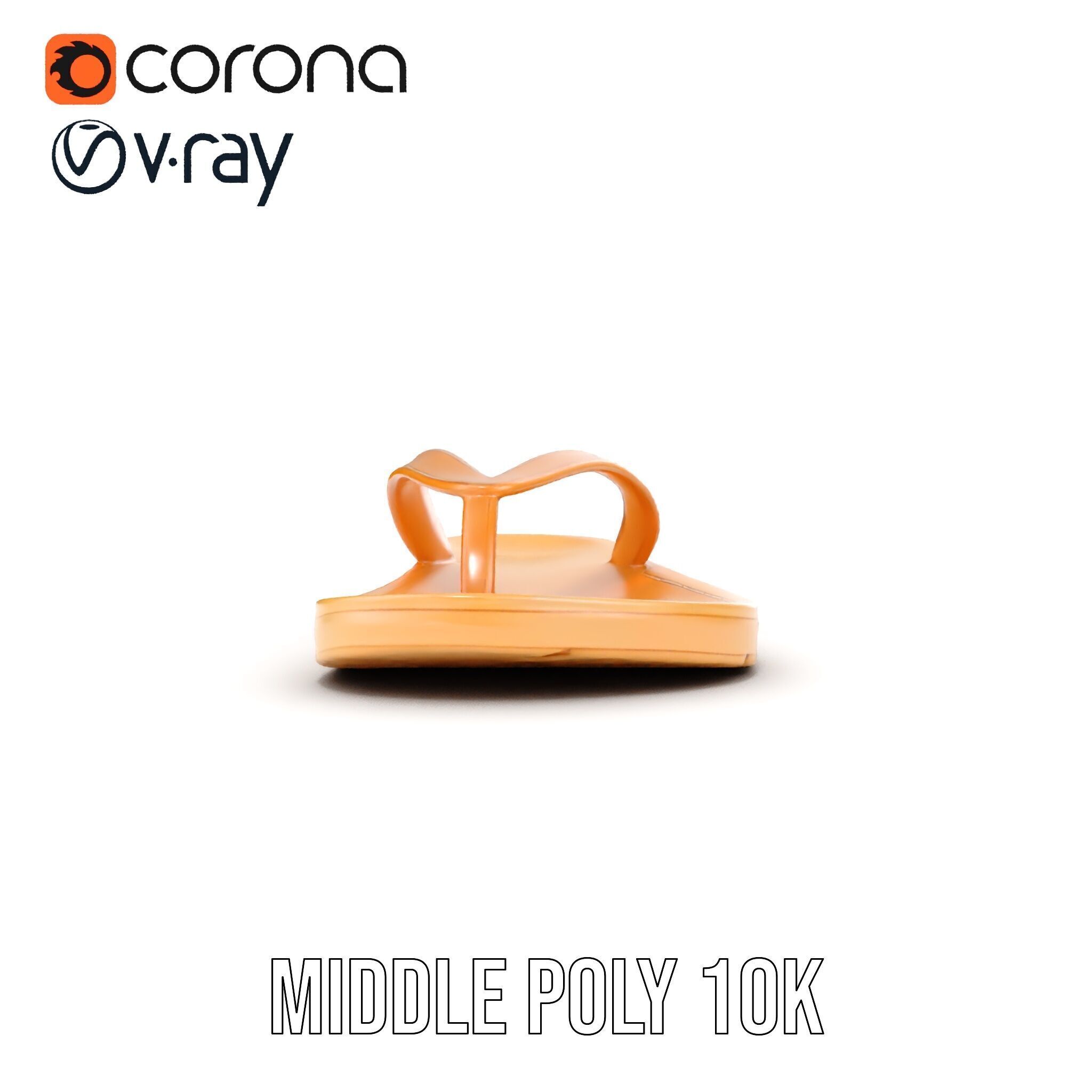 Realistic FlipFlop Sandals D Model Pack Low-poly 3D model_17