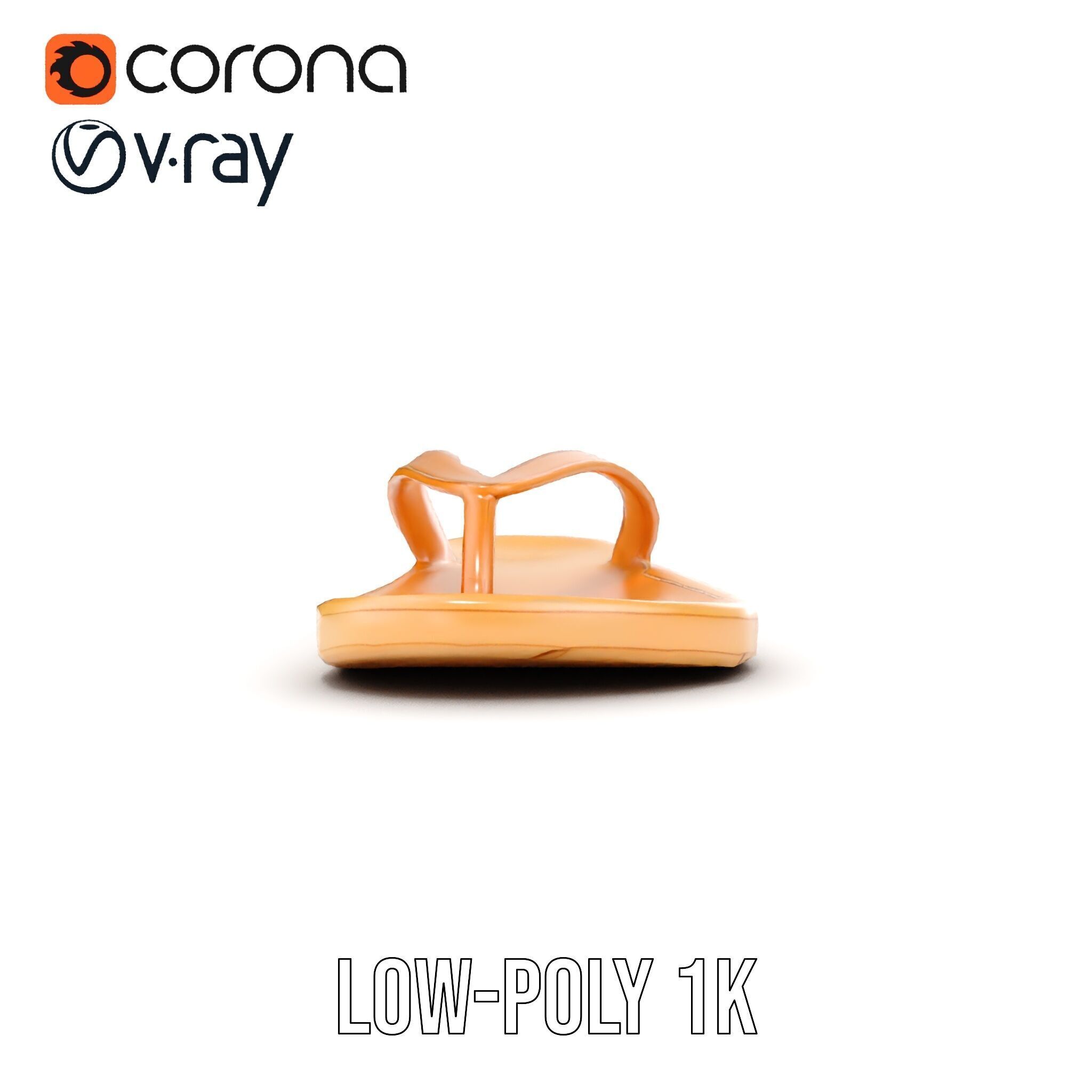 Realistic FlipFlop Sandals D Model Pack Low-poly 3D model_21
