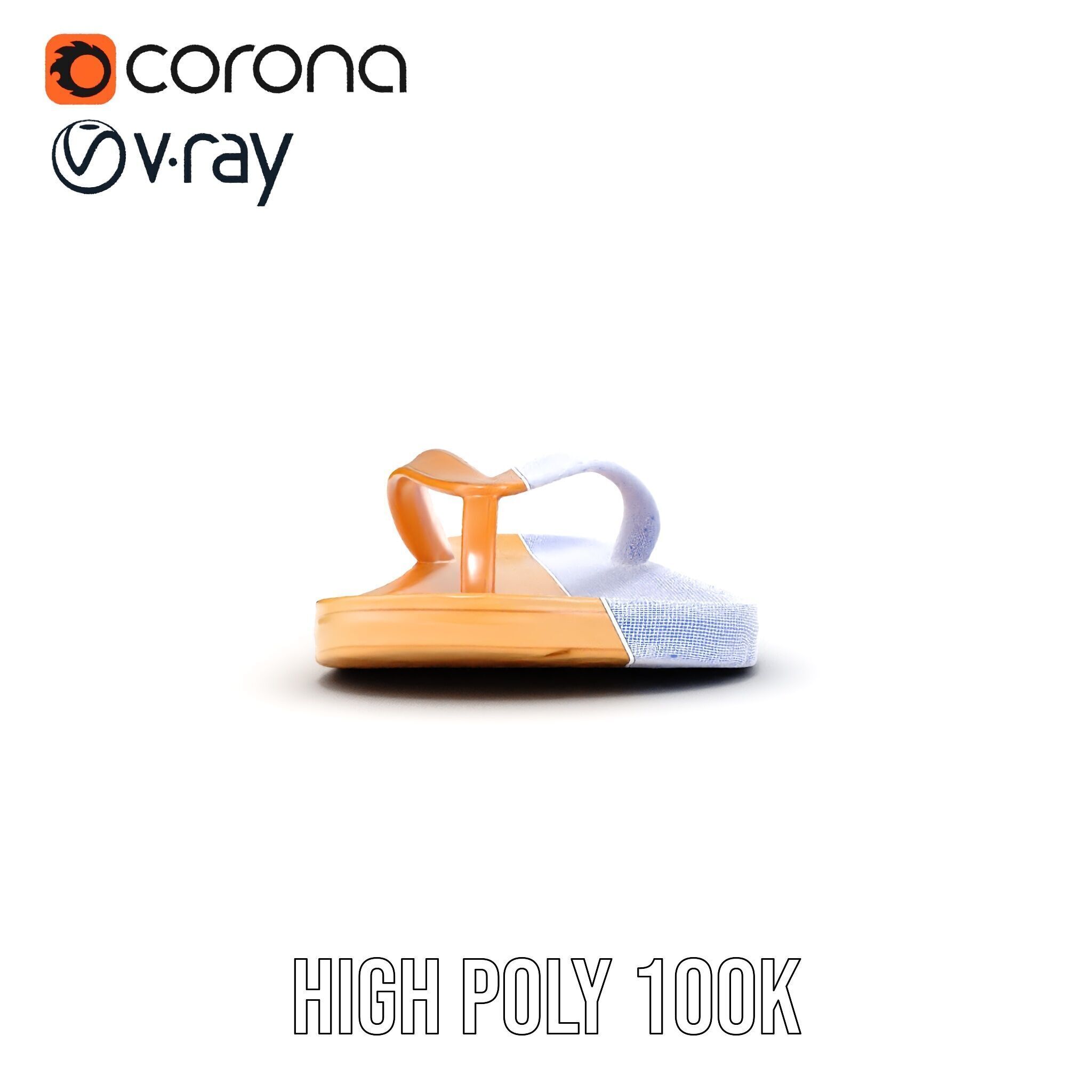 Realistic FlipFlop Sandals D Model Pack Low-poly 3D model_36