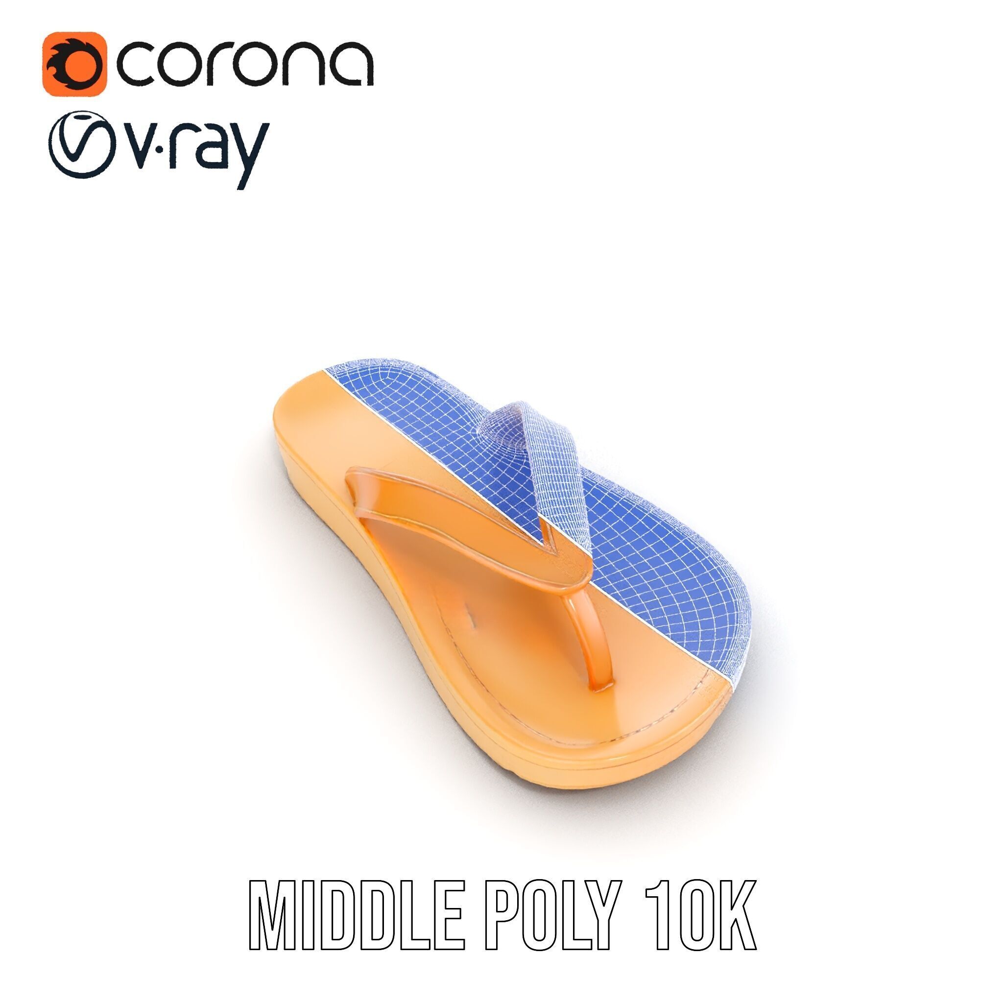 Realistic FlipFlop Sandals D Model Pack Low-poly 3D model_22