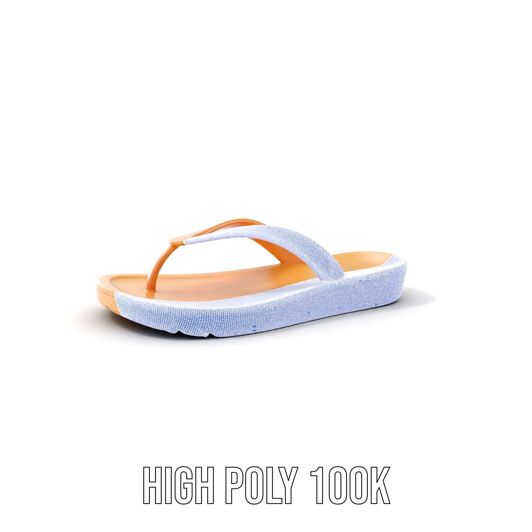 Realistic FlipFlop Sandals D Model Pack Low-poly 3D model_4