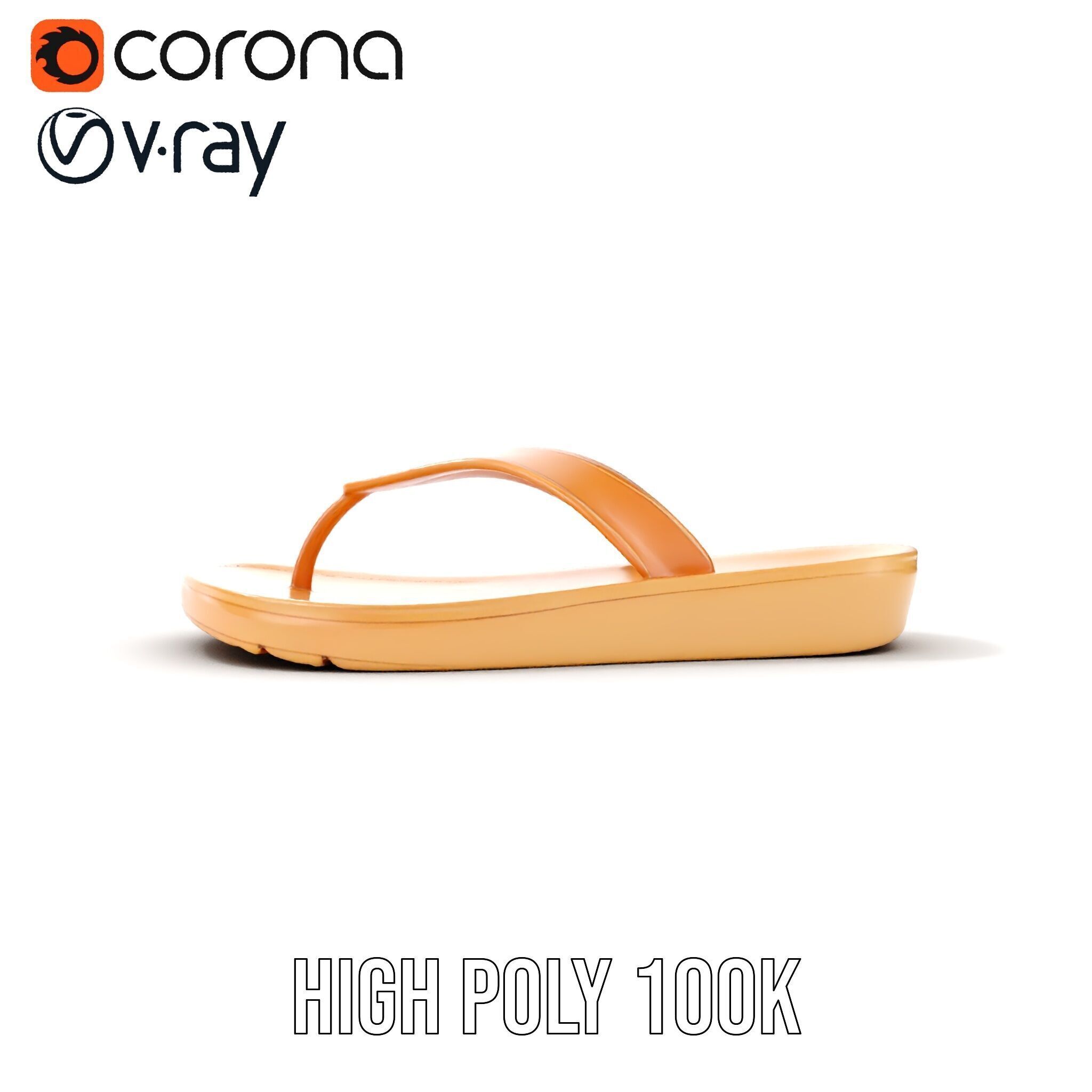 Realistic FlipFlop Sandals D Model Pack Low-poly 3D model_19
