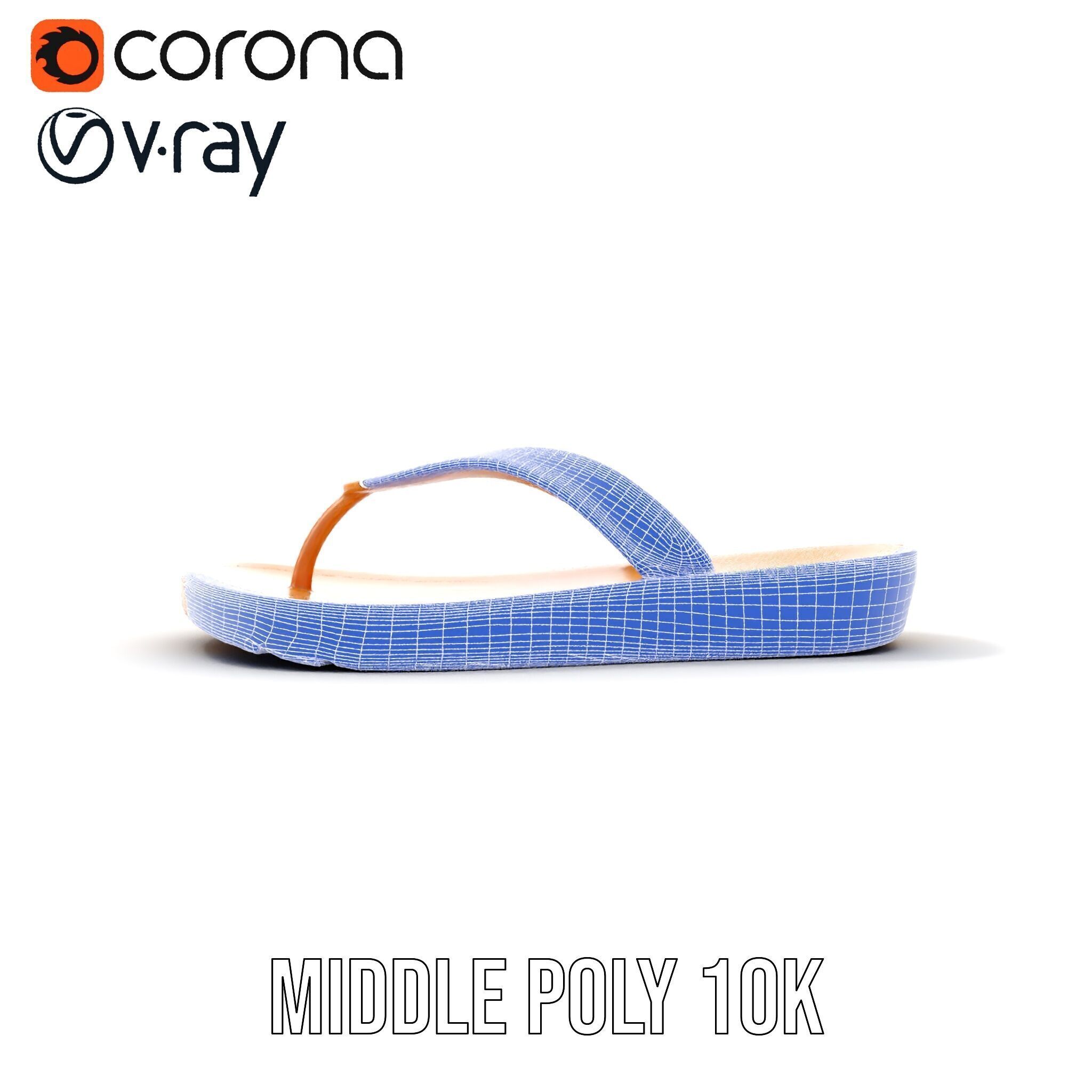 Realistic FlipFlop Sandals D Model Pack Low-poly 3D model_28